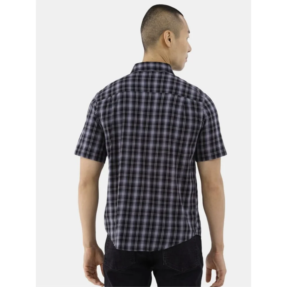 George Black & White Plaid Button Up Shirt NWT